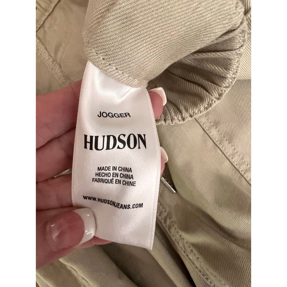 Hudson Cargo Jogger Pants Linen Lyocell Drawstring Beige Large NWT - Picture 7 of 11